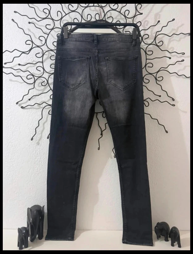 Jean súper skinny gris antracita Denim Co algodón elástico W32 L30 hombre XL – photo 3